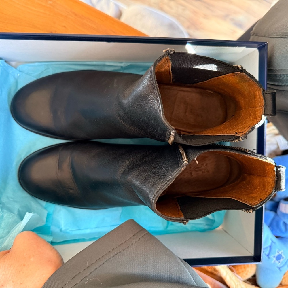 Frye Black Leather Ankle Booties - Picture 5 of 16